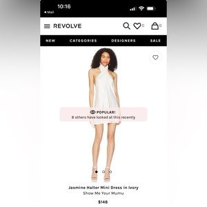 Show Me Your Mumu - JASMINE HALTER MINI DRESS IN IVORY (Size: Small)